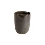 Mame Cup made of dark ceramic with a slightly irregular round shape and a textured matte finish
