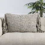 Product Image 2 for Cilo Textured Light Gray/ Ivory Lumbar Pillow from Jaipur 