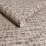 Rolled Rustic Weft Wallpaper showing woven texture and cream stone color variation