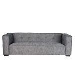 Eli sofa front view showing button tufting on backrest and seat cushions