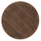 Top view of round end table showing wood grain details and smooth finish