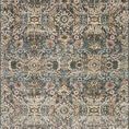 Saban Blue Sand Rug with traditional-inspired floral motifs in muted blue, sand, and rust tones