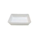 Friso 10-inch white rectangle stoneware baker with smooth finish and slightly flared edges