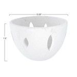 Dimensions shown: 12.25 inches diameter and 7.5 inches height of the white terracotta bowl