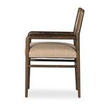 Side view showing thickness of seat cushion and profile of armrest