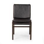 Close-up of soft black leather upholstery on padded seated area of Aya Sonoma chair
