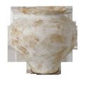 Front view of smaller Monte Carlo vase highlighting wide opening and earthy brushstroke pattern