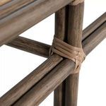 Detail showing oak frame rods joined with woven ties in a rustic finish