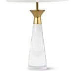 Detail shot of conical crystal lamp base highlighting smooth and clear facets