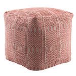 Product Image 3 for Destrie Indoor/ Outdoor Tribal Red/ Light Gray Cube Pouf from Jaipur 