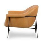 Side angle showing smooth back panel and armrest curvature