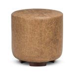 Product Image 1 for Millo Top Grain Leather Round Ottoman from Classic Home