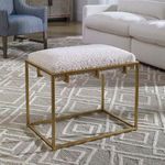 Product Image 3 for Paradox Small Gold & White Shearling Bench from Uttermost