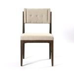 Angled seating view from front right highlighting seat thickness and wood grain legs