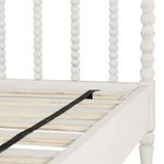 Close-up of wooden slats and black support strap inside Jennifer Twin Bed frame