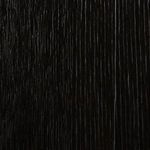 Close-up of Warby End Table’s black oak wood grain texture and finish