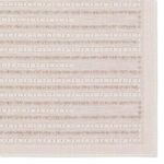close-up highlighting the alternating raised and flat pile strips in soft neutral tones