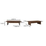 Technical diagram displaying dimensions of Everett Coffee Table: 60" wide, 40" deep, 14" tall, with drawer height.