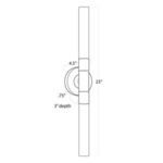 Line drawing with dimensions showing Wick Hilo Sconce profile mounted vertically