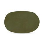 Top-down view of Albers stool displaying flat oval seating surface in green
