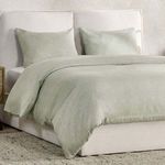 Product Image 1 for Jayson 3-Piece Linen Blend Fabric Sage Duvet Set from Classic Home Furnishings