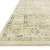 Close-up angle of Rosette rug edge showing detailed border pattern and pile height