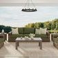 Havana Club Chair as part of outdoor patio set with olive green cushions and lake viewpoint