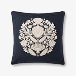 Product Image 1 for Black / Ivory Floral Medallion Decorative Throw Pillow from Loloi