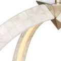 Side close-up showing the texture of the mother-of-pearl shards and smooth LED diffuser inside ribs