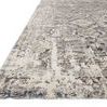 Close-up side angle of Theory Natural Grey Rug highlighting thickness and plush texture of pile