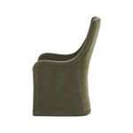 Profile side view of Blaire Dining Chair highlighting smooth curved silhouette and velvet texture