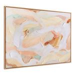 Oblique side view showing slim wooden frame and textured brush strokes of Solace painting