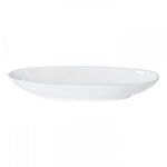 Livia small oval ceramic stoneware platter with lustrous white finish and gently curved edges