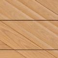 Close-up of drawer faces highlighting the multi-dimensional angled wood pattern
