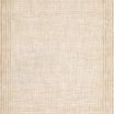 Rectangular handmade wool rug in sand color with subtle textured grid and bordered concentric line design