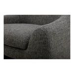 Close-up of Barrow chair left armrest edge and seat cushion corner detail