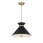 Product Image 1 for Lamar Black With Warm Brass Accents 3 Light Pendant from Savoy House 