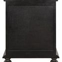 Rear view of Moira Night Stand showing solid flat back panel and rounded bun feet