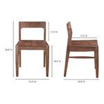 Owing Dining Chair dimensions diagram showing height, width, and depth measurements