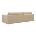 Back view of Madrid sectional showing smooth upholstery and low profile back cushions