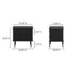 Dimension schematic with width, height, and depth measurements for Billy nightstand