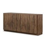 Full frontal view of Perrin Sideboard with uniform wood grain and four door panels