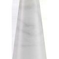 Close-up of smooth tapered white marble lower lamp body