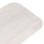 Close-up of Orlando Console Table top surface showing white oak grain texture and rounded edges