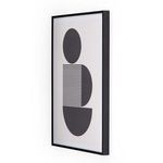 Close-up showing matte texture of black graphics on white background