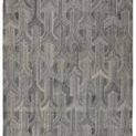 Gray micro-tufted wool rug with an organic-inspired trellis pattern in varying shades of gray and natural tones