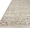 Close-up angled view showing the textured pile and soft edge binding of the Asha Dove Rug