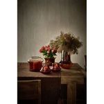 Group of Famiglia Amber vases in varying sizes styled with flowers and candles on rustic wooden table