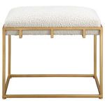 Product Image 4 for Paradox Small Gold & White Shearling Bench from Uttermost