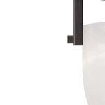 Toren Black & White Alabaster Flush Mount with white domed alabaster shade and English bronze iron frame